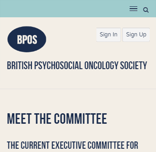 British Psychosocial Oncology Society, Health Charity. Mobile view